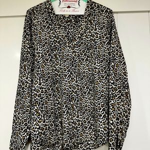 J CREW Leopard Blouse - SIZE LARGE